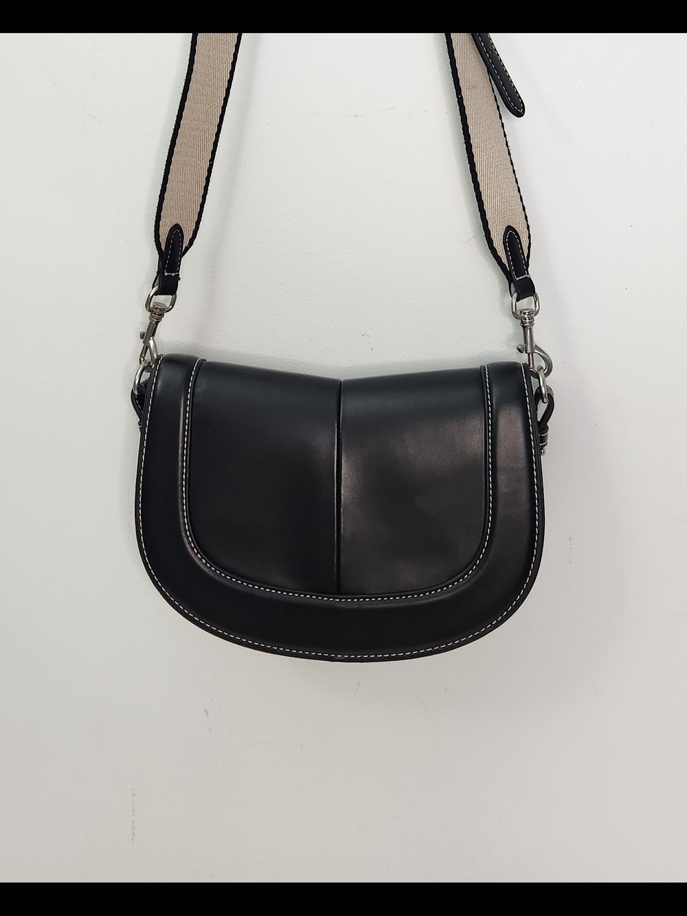 Zara Black Saddle Crossbody Bag